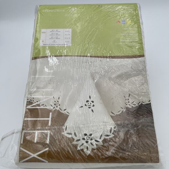 Lintex Linens Floral Classic Ivory Embroidered Tablecloth 60X120 Rectangle NEW - Picture 8 of 13